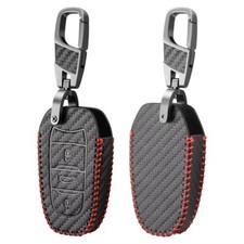 Leather Carbon Car Key Cover For Vauxhall Mokka 2021 2022 2023 Keyless keyring
