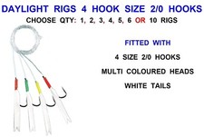 RON THOMPSON DAYLIGHT RIG 4 HOOK SIZE 2/0 SEA FISHING LURE COD MACKEREL FEATHERS