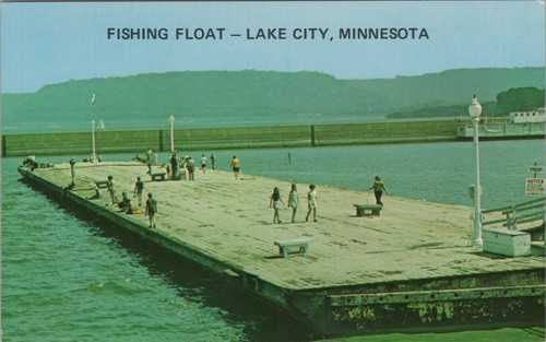 Old barge fishing float lake - barge,
