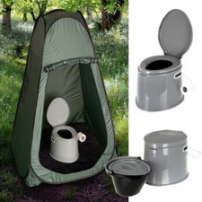 5L CAMPING TOILET & PORTABLE TENT POP UP OUTDOOR SHOWER CHANGING PRIVACY ROOM 