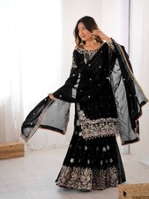 Black Wedding Punjabi Sharara
