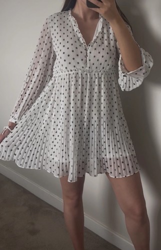 Zara white black polka - white,