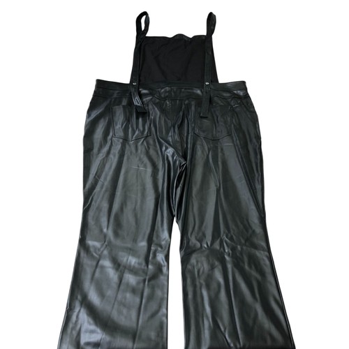 Black vegan leather - leather, dungarees