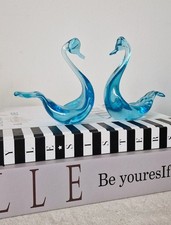 Pair Of Matching Mcm Art Glass