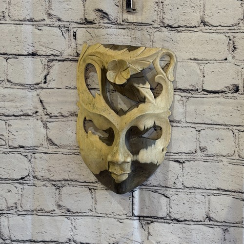 25cm wooden soulmate mask - mask, wall