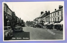 1939c VINTAGE CAR LORRY HIGH STREET HONITON DEVON RP REAL PHOTO POSTCARD