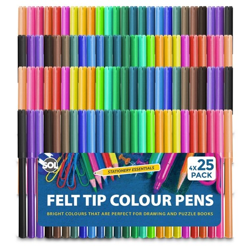 100 felt tip pens set - 100,