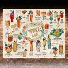 Tiki cocktail bar menu recipe - menu,