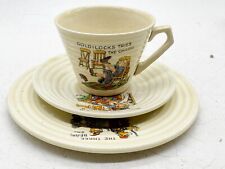 ANTIQUE ART DECO CHILDS POTTERY THE THREE BEARS GOLDILOCKS TRIO CUP SAUCER