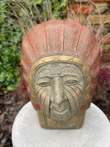 Stone indian face - stone, statue