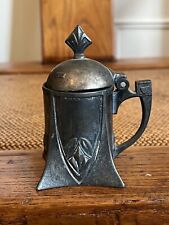 Antique 19th C WMF Art Nouveau Condiment Mustard Jar Silver Plated Stunning