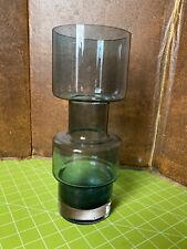 Scandinavian Riihimaki Aladdin Blue Glass Vase 1960s 1970s Camshaft Mid Century