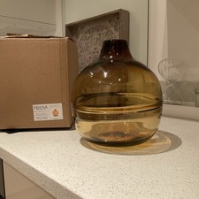 Vase Round Large Amber Glass
