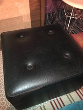 Vintage Footstool Pouffe Black