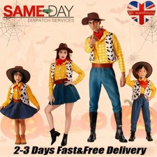 UK Toy Story Woody Halloween Cosplay Costume Cloth For Adult Men's & Women Kids