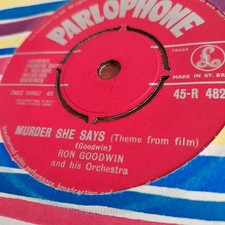 Ron Goodwin - Murder She Says 7" Single UK  1961 Miss Marple Film Theme