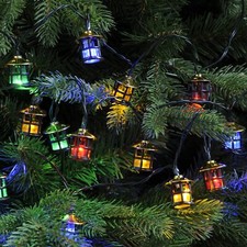 50 Vintage Christmas Tree Lights - Multicolour Victorian Lanterns 4.9M
