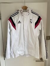 Adidas Real Madrid Climaproof Rain Jacket Men's Medium White Full Zip 2014 Hood