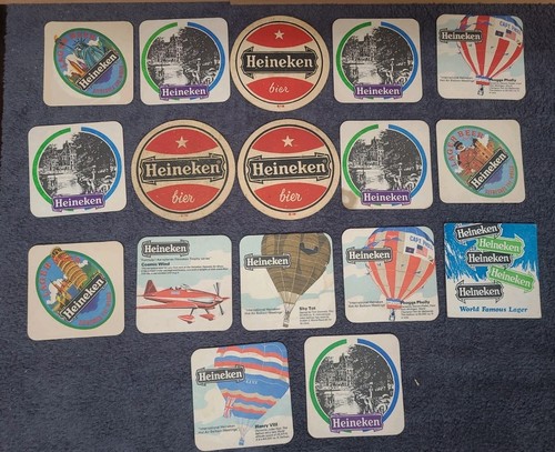 Vintage heineken beer mats - vintage,