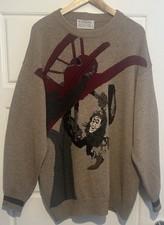 Vintage Iceberg 100% Wool Jumper - red Baron MANFRED VON RICHTHOFEN - Rare