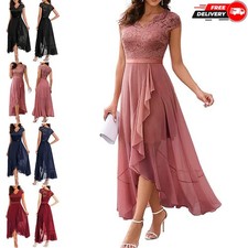 Ladies Lace Evening Gown Elegant Party Dress for BridesmaidsCocktail Dress