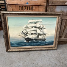 Huge Oil Painting Clipper Boat