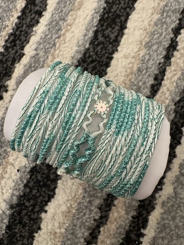 Aqua and white glitter glass - aqua,