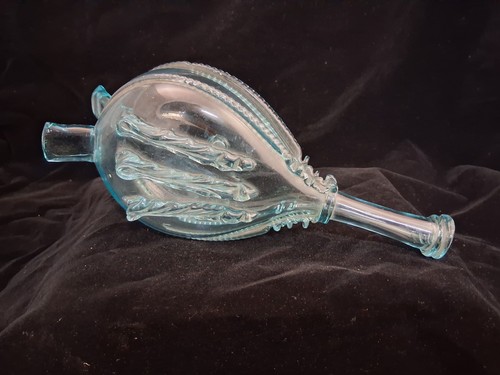 Victorian nailsea blue glass - victorian,