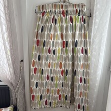 Pair of Original Laura Ashley Wallace Multi Lined Curtains 64”w x 44”d