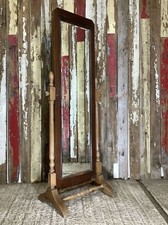 1930s Waxed Mahogany & Pine Full Length Mirror 4`11"