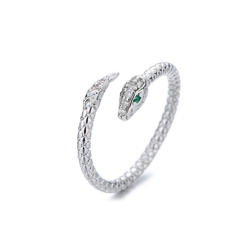 Sterling silver snake ring - silver,