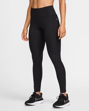 Nike Epic Fast Womens Mid-Rise Pocket Running Leggings - Black / XS