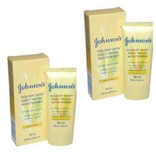 2 x Johnson's Holiday Skin Facial Moisturiser Normal / Dry Skin 50m