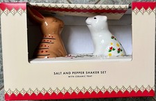BOXED Cath Kidston Salt & Pepper Shaker Set & Tray (Christmas) FREE UK P&P