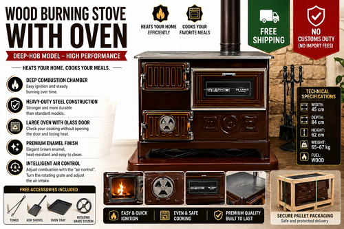 Deep hob wood burning cooker - hob,
