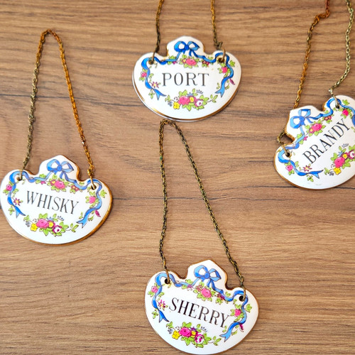 Ceramic hanging bottle labels - ceramic,