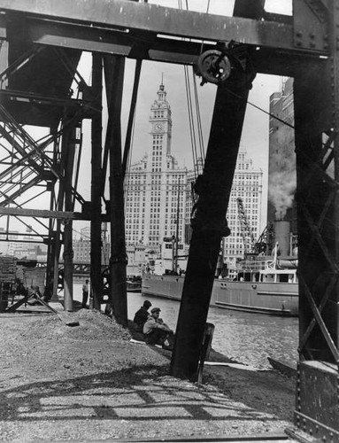 Construction workers sitting