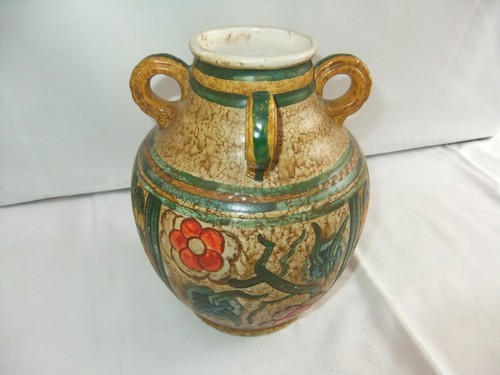 Vintage handled pottery vase - 4,