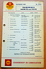 Vauxhall Victor FB & VX4/90  - Shell classic car lubrication chart