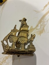 Vintage Large Brass Door Knocker Galleon Ship Design - Nautical / Sail Boat
