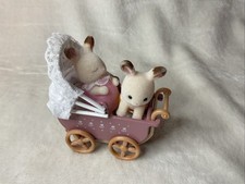 Sylvanian Families Chocolate Rabbit Twins Set (2206) With Accessories - VGC