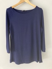 NEW UPLOAD ? M & S Collection Navy Blue Zippy Arms Stylish Top Ladies Size 14