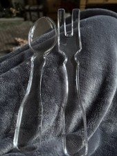 Vintage Glass Salad Servers