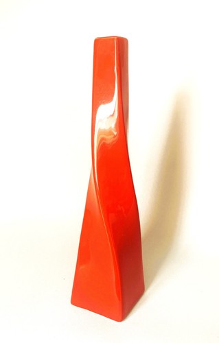 Contemporary red twist ceramic - contemporary,