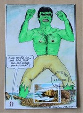 NATIONAL TRUSTS 1981 RARE HAND PAINTED 'THE INCREDIBLE HULK' FDC HEREFORD H/S