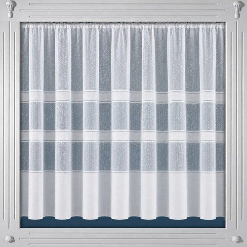 White lace window net curtains - white,