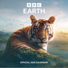 2026 CALENDAR BBC EARTH MONTH TO VIEW SQUARE WALL CALENDAR OFFICIAL PRODUCT NEW