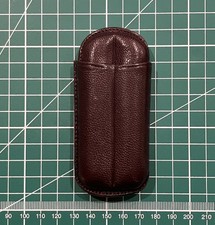 1/2 Toscano Cigar Case (2 Half Cigars) Dark Brown Leather Made In Italy 