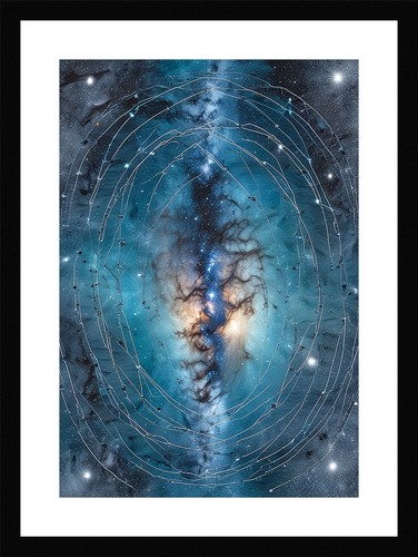 Vibrant milky way framed - vibrant, wall