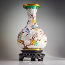 Japanese Cloisonne Vase Bird &